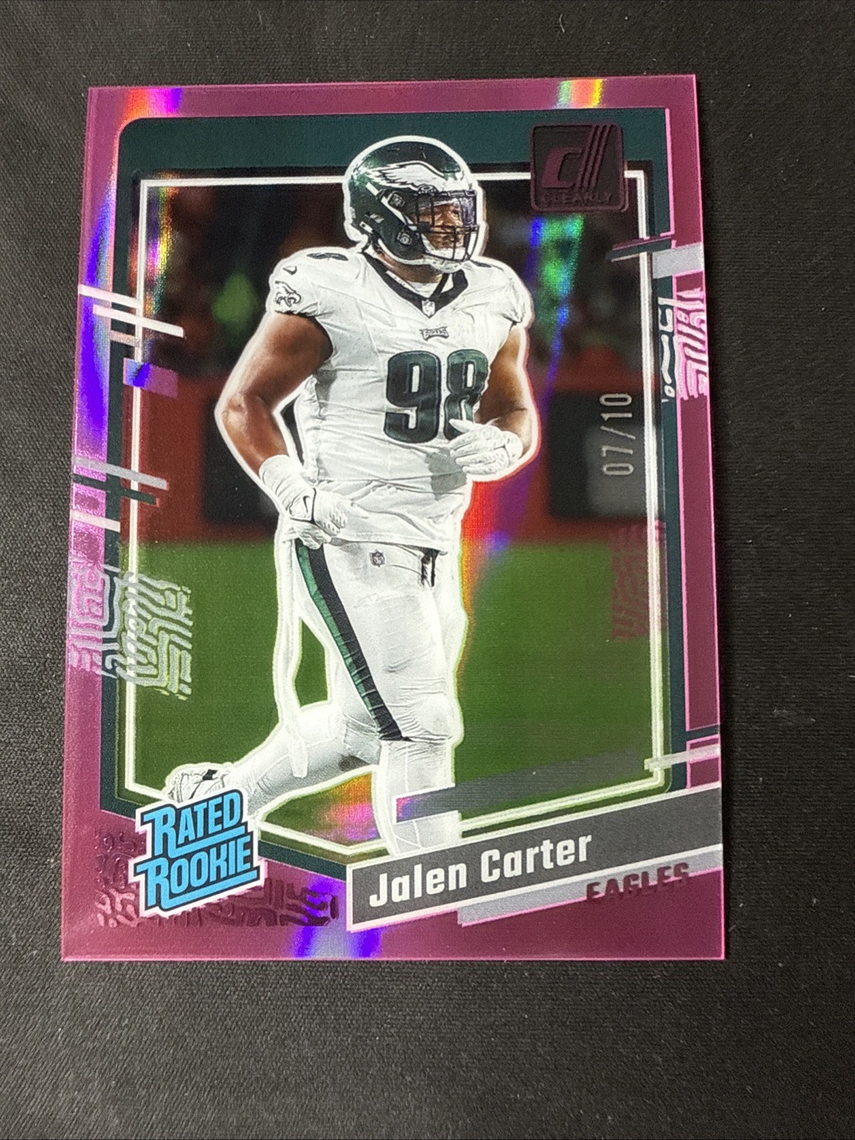 2023 Panini Clearly Donruss #64 Jalen Carter Pink 07/10 Philadelphia Eagles RC