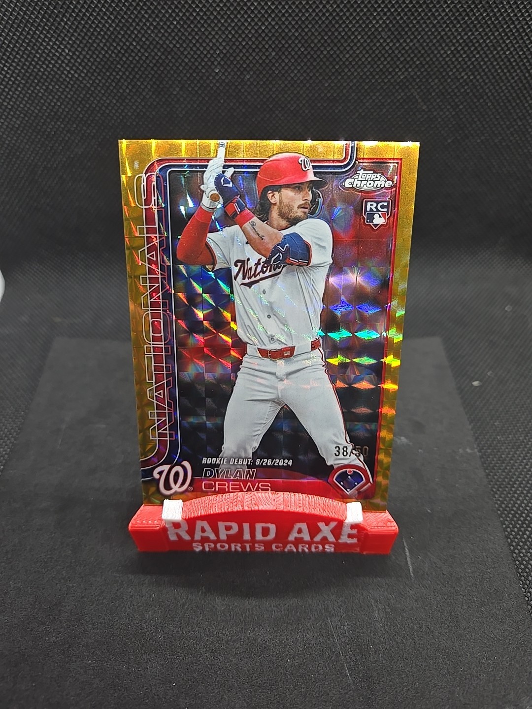 2025 Topps Chrome Update Dylan Crews Gold Geometric Refractor Rookie Debut 38/50