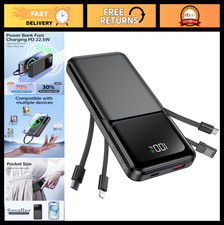 20000mAh Portable Charger with Built-in Cable, Fast Charging Power Bank