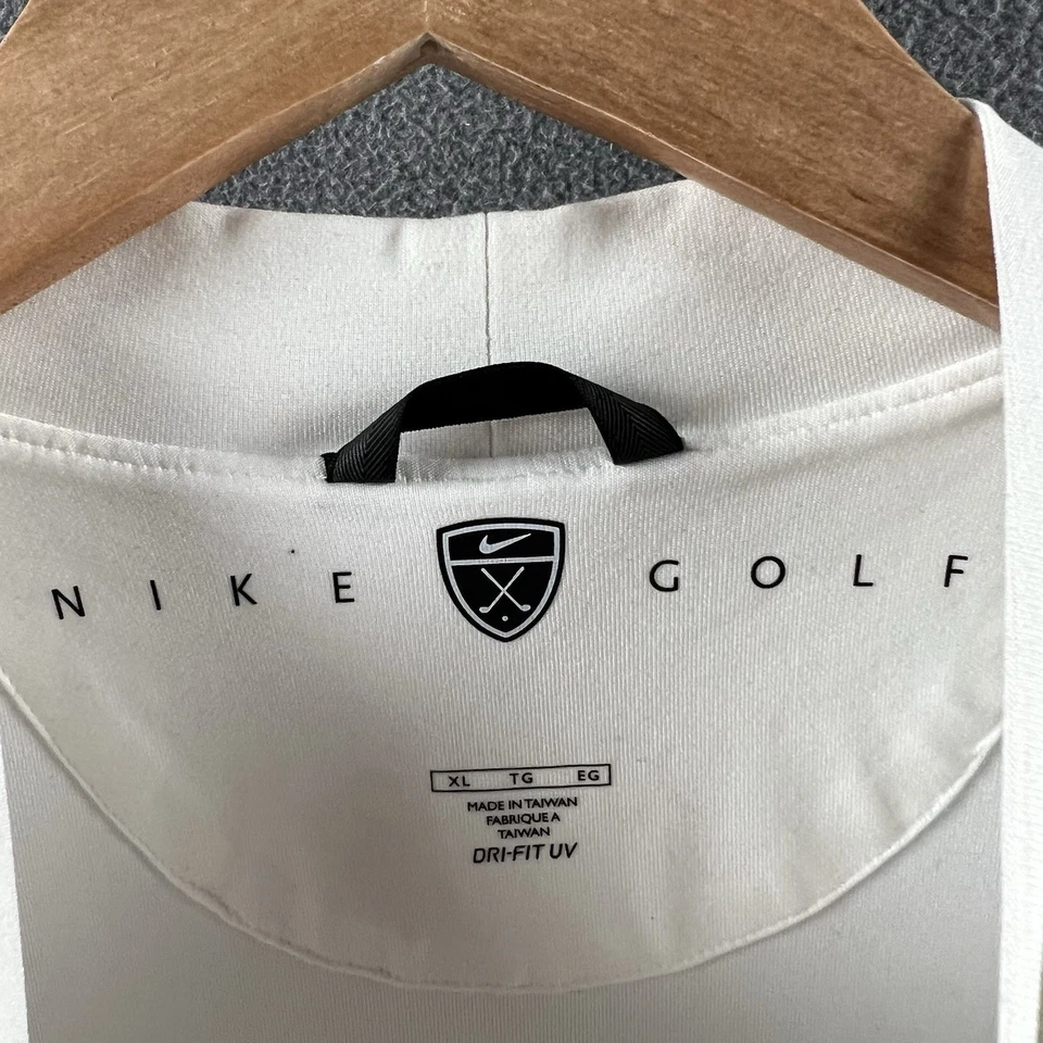 Nike Golf Shirt Mens XL White Dri-Fit UV Performance Stretch - Image 3 of 4