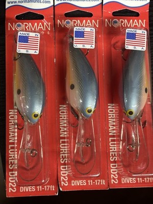 3 Norman Lures DD22 USA Made Pink Sexy Shad