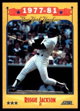 Reggie Jackson 1988 Score #502 New York Yankees FREE SHIPPING AutographDen
