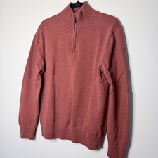 Men  s Medina Quarter Zip Sweater Size Large In Rust/red