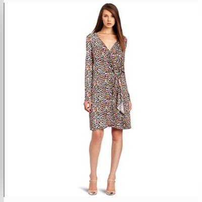 BCBG MAXAZRIA Women's Leopard Print True Wrap ''ADELE'' Dress MEDIUM Casual Office