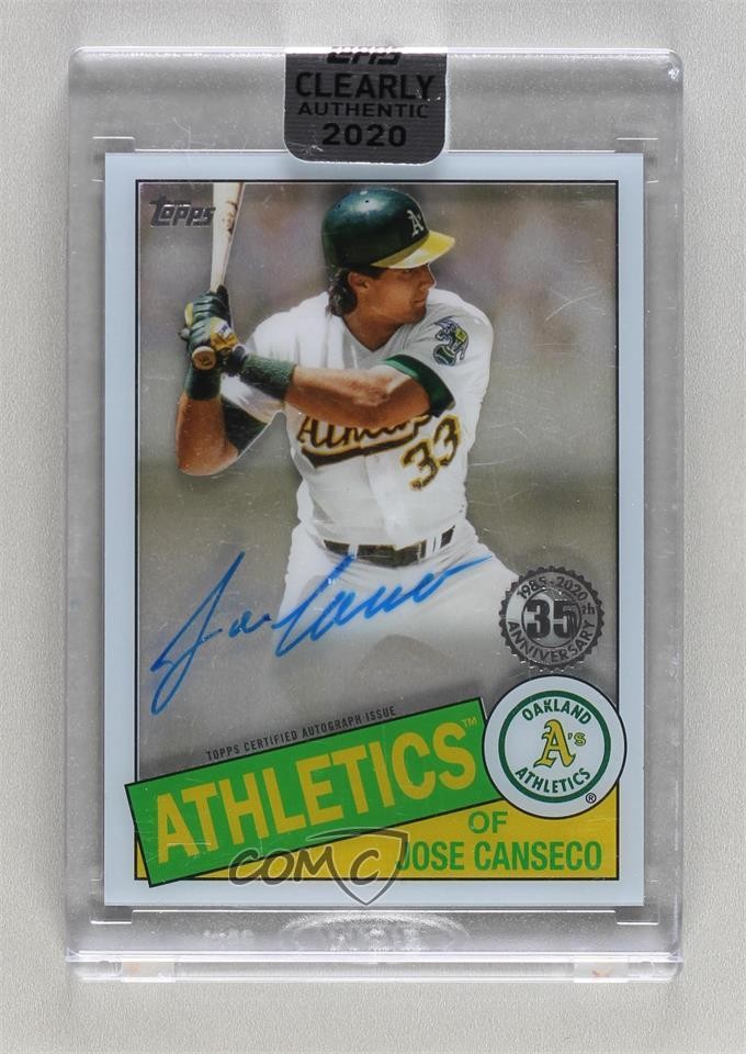 2020 Clearly Authentic 1985 Topps Baseball Jose Canseco #TBA-JCA Auto 7ut