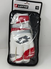 Lotto GK300 Goalkeeper Gloves Size 10 Soccer Goalie Gloves White Red