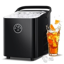 Countertop Ice Maker with Handle, 8 Bullet Ice Ready in 6 Mins, Self-Cleaning