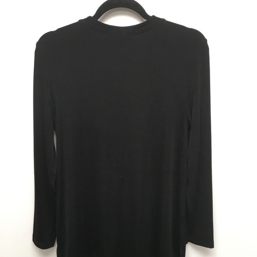 Chicos Travelers Womens Black Button Front Classic Slinky Broadway Jacket 1/M - Picture 6 of 10