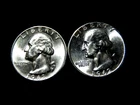 1962P&D Brilliant Uncirculated Washington Quarter 2 Coin Silver Year Set DF3
