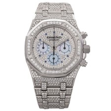 Audemars Piguet Royal Oak Watch 39MM Diamond Pave No Markers Dial White Gold — photo 2
