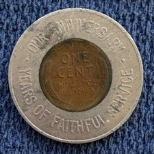 1951 Broadcast Specialties Our Anniversary New York Encased Coin Jewish