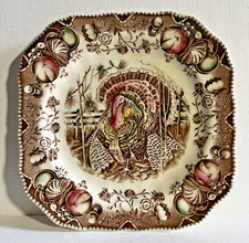 Vintage Johnson Brothers His Majesty Square Plate Thanksgiving Turkey England