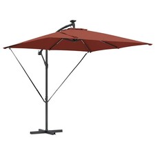 Parasol déporté moderne inclinable 249 x 249 x 250 cm résistant au vent jardin
