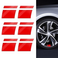 Reflective Wheel Stickers, 3.9" x 2.8" Wheel Decals Hash Stripe 6 PCS Red