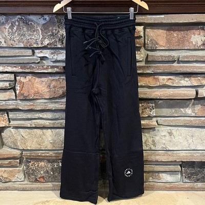 Stella McCartney x Adidas Straight Leg Black Terrycloth Pants 100% Cotton