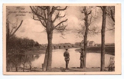 Feldpost Vermessungs-Abteilung 1917 Mitau von der Bachstr. aus gesehen 1 Wk - Bild 1 von 2