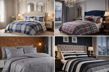 Luxury 100% Cotton Reversible Duvet Cover Set Collection with Pillowcases 200TC