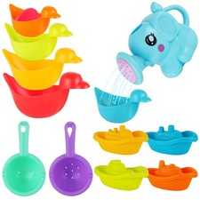 for ,12 PCS Mold Bath Toys for Toddlers with Floating Boats,Watering Can,Floa...