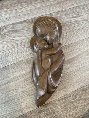 Wandbehangstafel Madonna & Kind Holz geschnitzt
