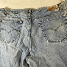 Levis 545 Loose Fit Light Wash Blue Denim Jeans Mens 44x32 Vintage 90s Baggy