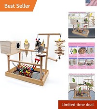 Bird Playground,Parrot Play Stand,Parakeet Play Gym with Breeding Box and Foo...