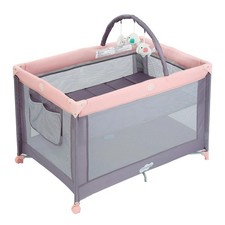 Pamo Babe Pack and Play with Bassinet, Pink Portable Playard for Baby
