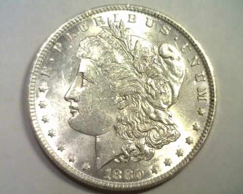 1880-O MORGAN SILVER DOLLAR CHOICE ABOUT UNCIRCULATED+ CH AU+ NICE ORIGINAL COIN