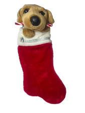The Dog Artlist Collection Golden Retriever Plush Christmas Stocking Candy Cane
