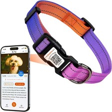 Personalized Dog Collar for Small Dogs, Reflective Dog Collar QR Code Name Tag
