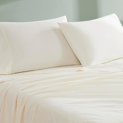 Luxury Cotton 300 Thread Count Organic Cotton Standard Pillowcases, Set of 2,...