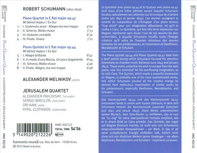 SCHUMANN: PIANO QUINTET; PIANO QUARTET NEW CD
