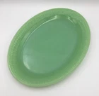 Vintage Fire-King Jadeite Jane Ray Oval Serving Platter 12" x 9" Anchor Hocking