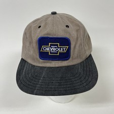 Vintage 90s Chevrolet Bowtie Patch Racing Cap Strap Hat Made in US