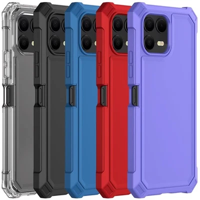 TJS For T-Mobile Revvl 8 Pro Phone Case 2 Layer Protection Corners TPU Bumper Cover