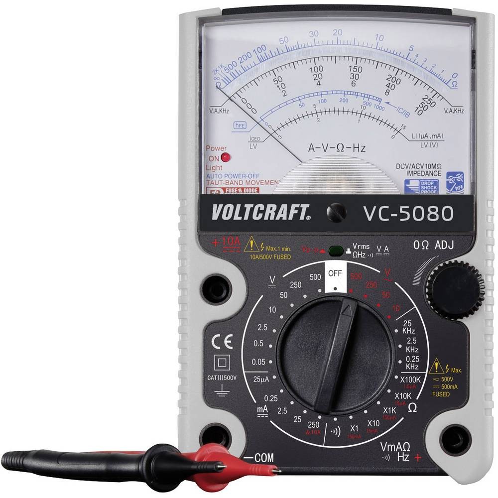 Multimètre VOLTCRAFT VC-5080 avec cadran miroir anti-erreur et protection CAT III