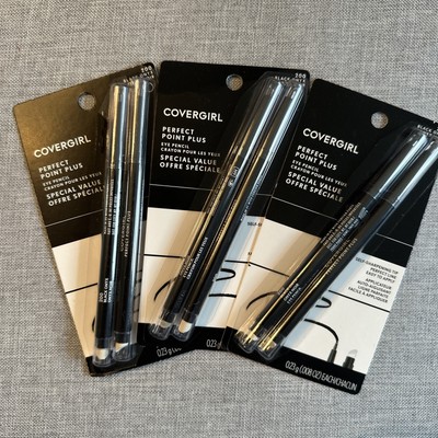 3 Pack CoverGirl Perfect Point Plus Eyeliner, Black Onyx 200, 0.008 oz, 2 Ct