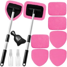11pcs Car Window Cleaning Kit with Microfiber Pads & Spray Bottles