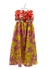 Vineet Bahl Strapless Midi Dress Pink L