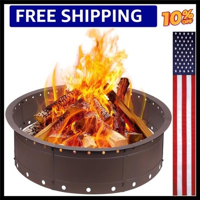 36 Inch Fire Pit Ring, Large Outdoor Campfire Pit for Patio Backyard Garden, ...