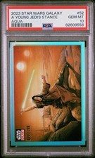 2023 Topps Star Wars Galaxy A Young Jedi's Stance #52 Aqua /199 PSA 10