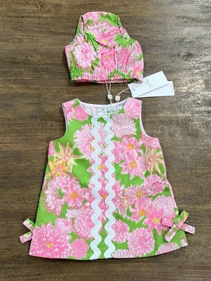NWT Lilly Pulitzer Baby Lilly Shift Seaside Garden Size 6-12 Months 2 Pieces