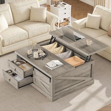 Farmhouse 39.4'' Lift Top Coffee Table with Large Hodden Compartment & 2 Drawers