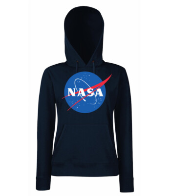Youth Designz Damen Hoodie NASA Pullover Print Logo Space Weltall USA  Spruch Fun