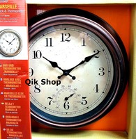 Outdoor Garden Wall Clock Thermometer 30 Cm Copper Colour Outdoor Garden Wall Clock Thermometer 30 Cm Copper Colour