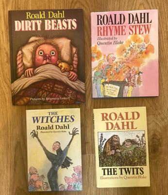 Bundle 4 Roald Dahl First Edition Hardback Books Witches Twits Dirty Beasts Stew