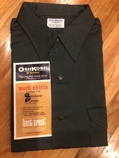 NEW OSH KOSH BEST PREST DARK GREEN WORK SHIRT SIZE 16 1/2 VINTAGE