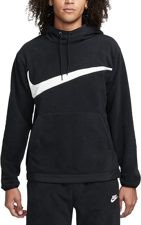 NEW Men's Nike Club+ Fleece Winterized Pullover Hoodie Black