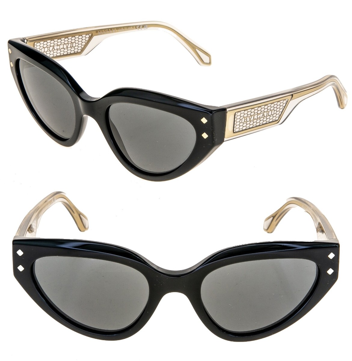 BVLGARI Serpenti VIPER BV8256 Black Gold Crystal Mesh Metal Scales