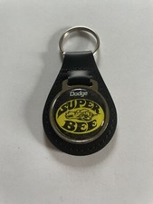 Dodge Superbee Keychain Black Leather Key Fob Key Chain