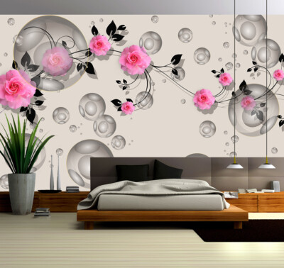 3D Bubble Flower ZHUA2365 Wallpaper Wall Murals Removable Self-adhesive Zoe